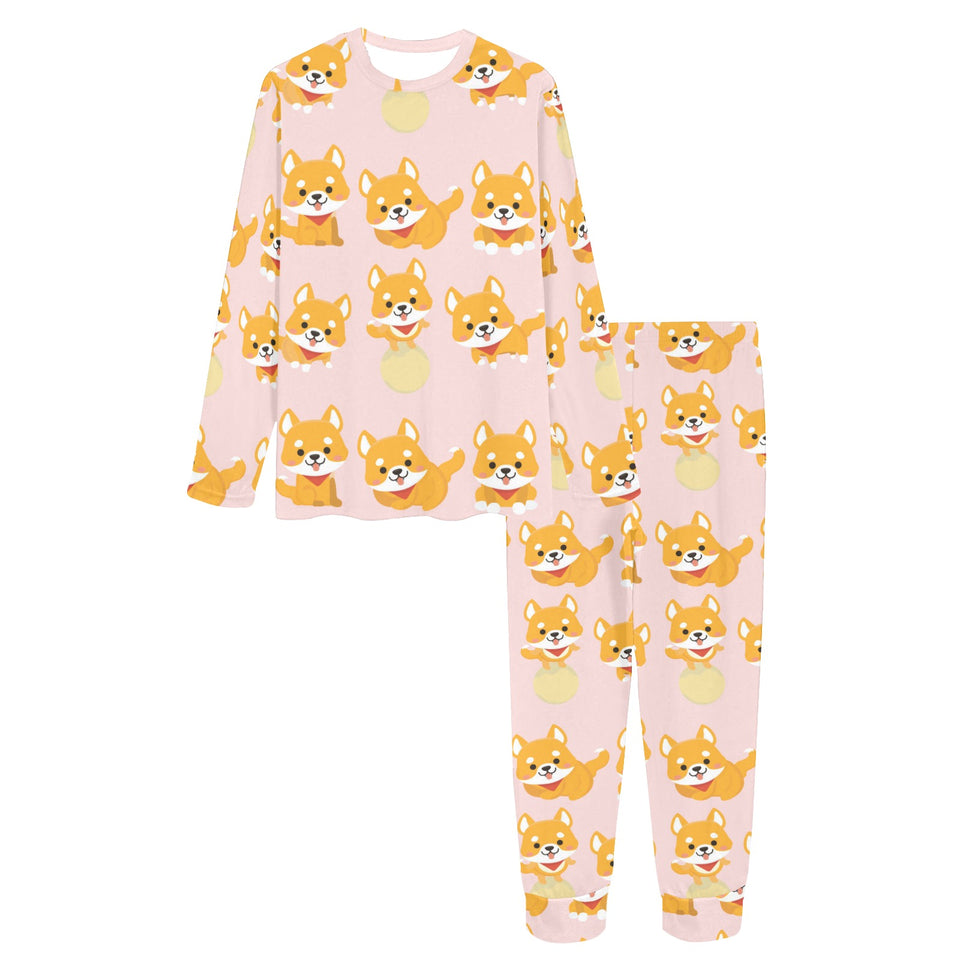 Cute shiba inu dog pattern Women's All Over Print Pajama Set