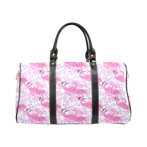Pink flamingo flower pattern Travel Bag