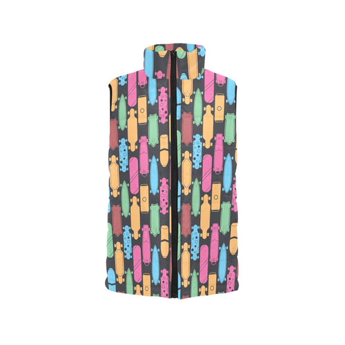 Skate Board Pattern Print Design 02 Men's Padded Vest