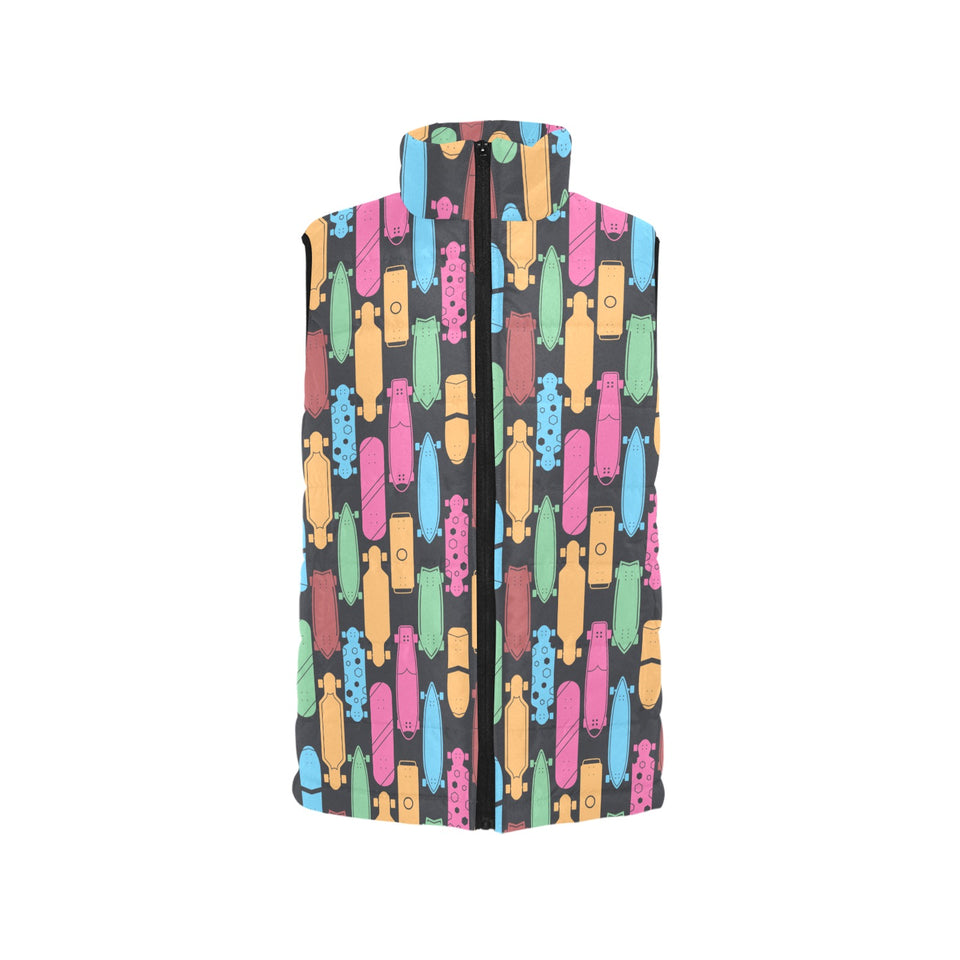 Skate Board Pattern Print Design 02 Men's Padded Vest
