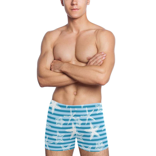 Starfish blue blackground Men's Swimming Trunks