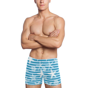 Starfish blue blackground Men's Swimming Trunks