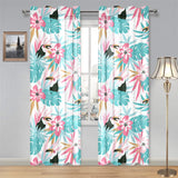 Toucan tropical flower leave pattern Gauze Curtain