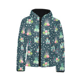 Cactus glass terrarium pattern Kids' Boys' Girls' Padded Hooded Jacket