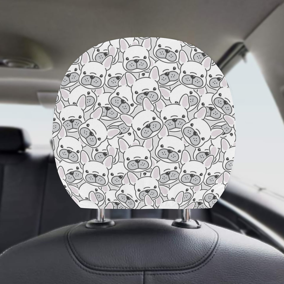 Cute french bulldog head pattern Car Headrest Cover