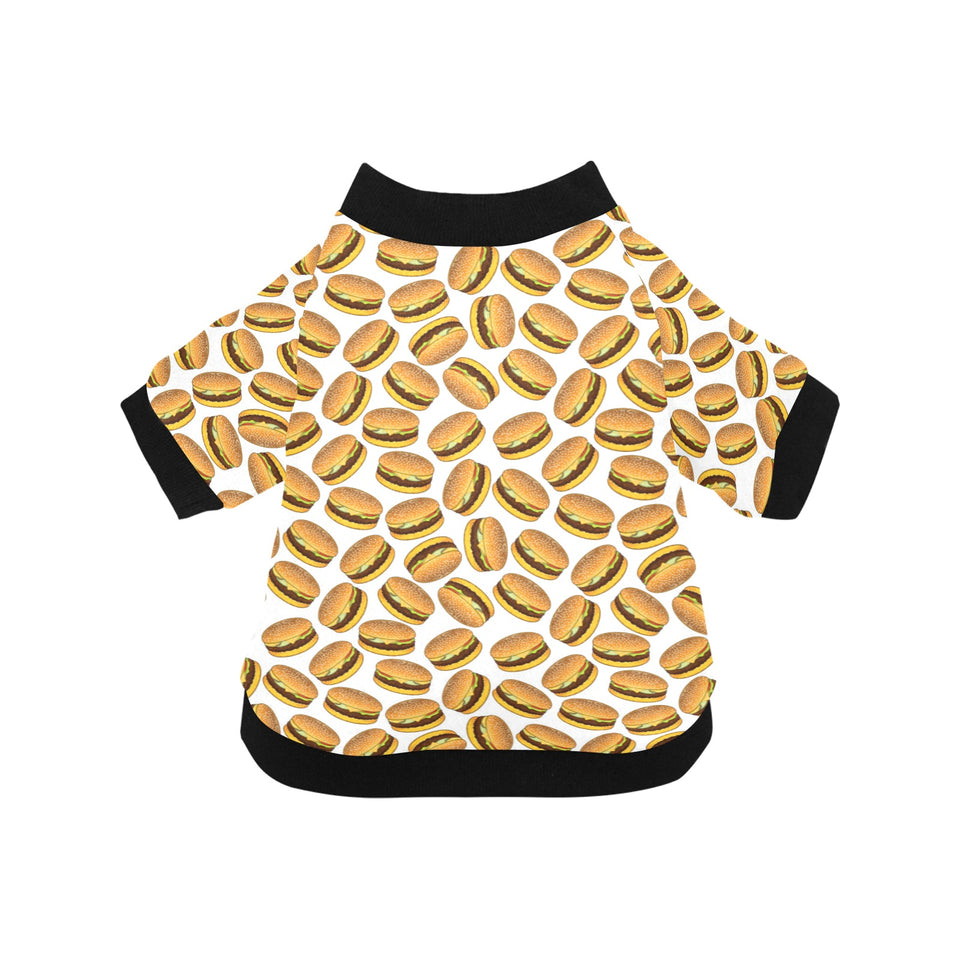 Hamburger Pattern Print Design 03 All Over Print Pet Dog Round Neck Fuzzy Shirt