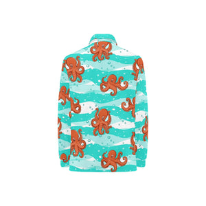 Octopuses sea wave background Women's Long Sleeve Polo Shirt