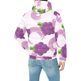 Cute Grape pattern Men's Padded Hooded Jacket