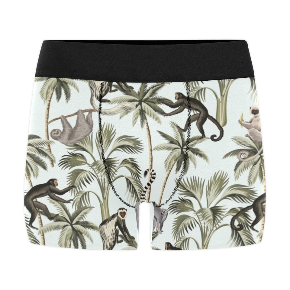 Monkey sloth lemur palm trees pattern Men's All Over Print Boxer Briefs Men's Underwear