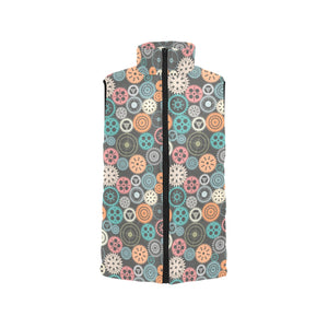 Gear Pattern Print Design 05 Women's Padded Vest