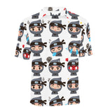 Cute ninja design pattern Men's All Over Print Polo Shirt
