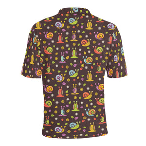 Snail Pattern Print Design 02 Men's All Over Print Polo Shirt