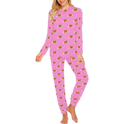 Pancake Pattern Print Design 04 Women's All Over Print Pajama Set