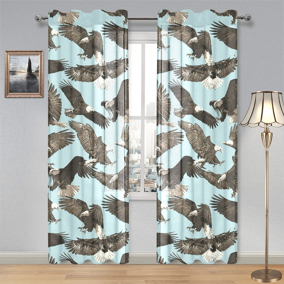 Eagle Pattern Print Design 01 Gauze Curtain