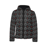 Casino Cards Suits Pattern Print Design 05 Kids' Boys' Girls' Padded Hooded Jacket