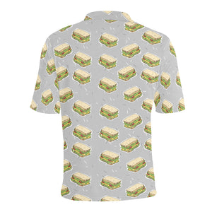 Sandwich Pattern Print Design 05 Men's All Over Print Polo Shirt