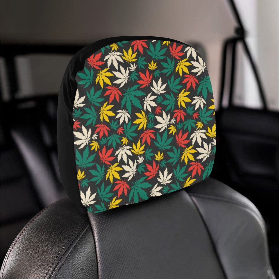 Canabis Marijuana Weed Pattern Print Design 02 Car Headrest Cover