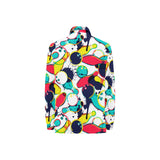 watercolor bowling ball pins Women's Long Sleeve Polo Shirt