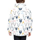 Cute sleeping sheep moon cloud pattern Kids' Boys' Girls' Padded Hooded Jacket