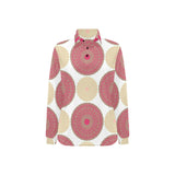 Circle indian pattern Women's Long Sleeve Polo Shirt