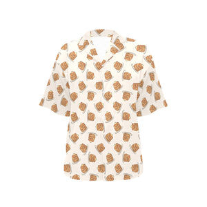 Pancake Pattern Print Design 01 Women's All Over Print Hawaiian Shirt