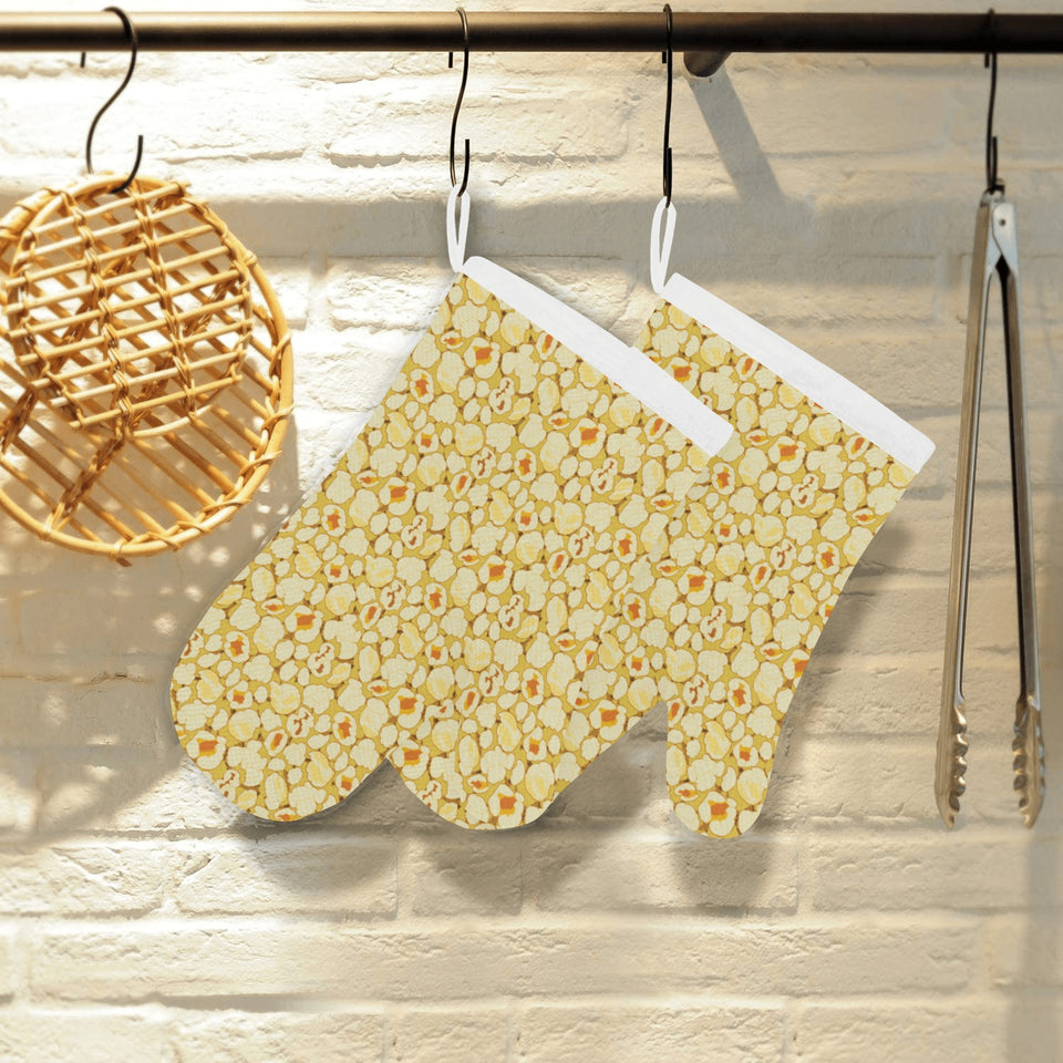 Popcorn Pattern Print Design 04 Heat Resistant Oven Mitts