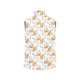 Cute corgi heart star bone pattern Women's Padded Vest