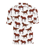 Horses running pattern background Men's All Over Print Polo Shirt