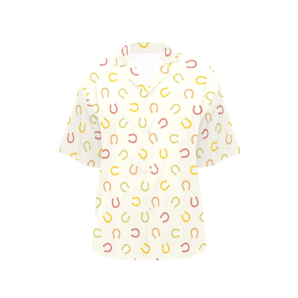 Horseshoes Pattern Print Design 02 Women's All Over Print Hawaiian Shirt