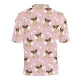 Cute unicorn pug pattern Men's All Over Print Polo Shirt