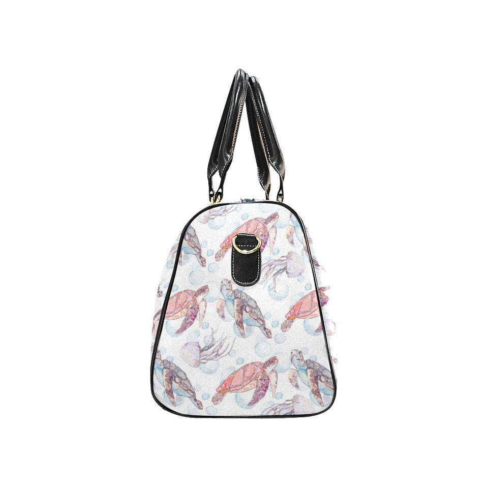 Watercolor sea turtle jellyfish pattern Travel Bag