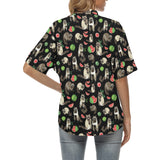 Raccoon watermelon pattern Women's All Over Print Hawaiian Shirt