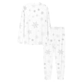 Snowflake pattern white background Women's All Over Print Pajama Set