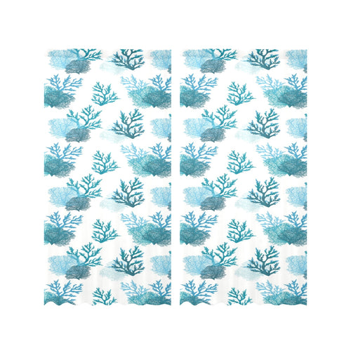 Coral Reef Pattern Print Design 04 Gauze Curtain