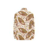 Corn Pattern Print Design 03 Women's Long Sleeve Polo Shirt