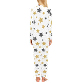 hand drawn gold black star pattern Women's All Over Print Pajama Set