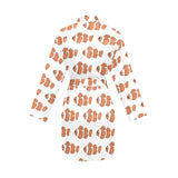 Clown Fish Pattern Print Design 05 Women's Long Sleeve Belted Night Robe