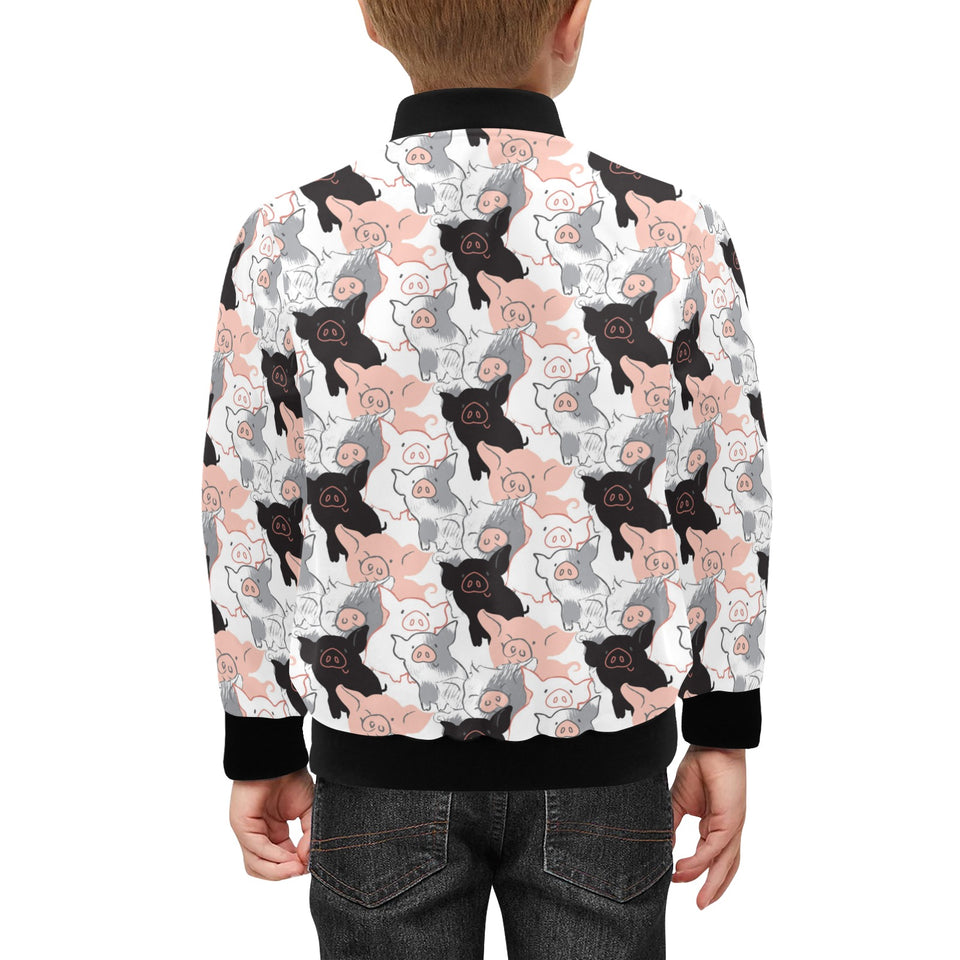 Pig Pattern Print Design 05 Kids' Boys' Girls' Bomber Jacket