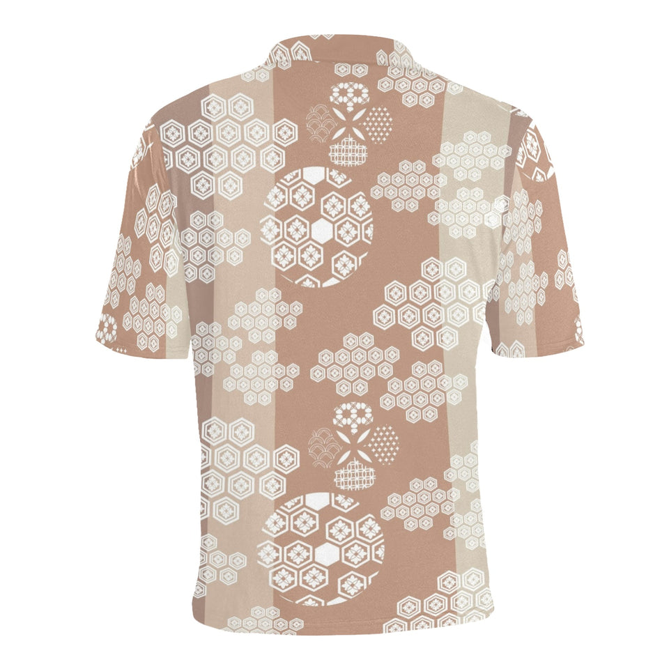 Beautiful hexagon japanese pattern Men's All Over Print Polo Shirt