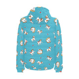 Jack Russel Pattern Print Design 03 Men's Padded Hooded Jacket