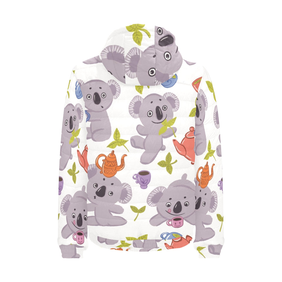 Cute koalas teapots tea Men's Padded Hooded Jacket