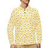Fried Eggs Pattern Print Design 05 Men's Long Sleeve Polo Shirt