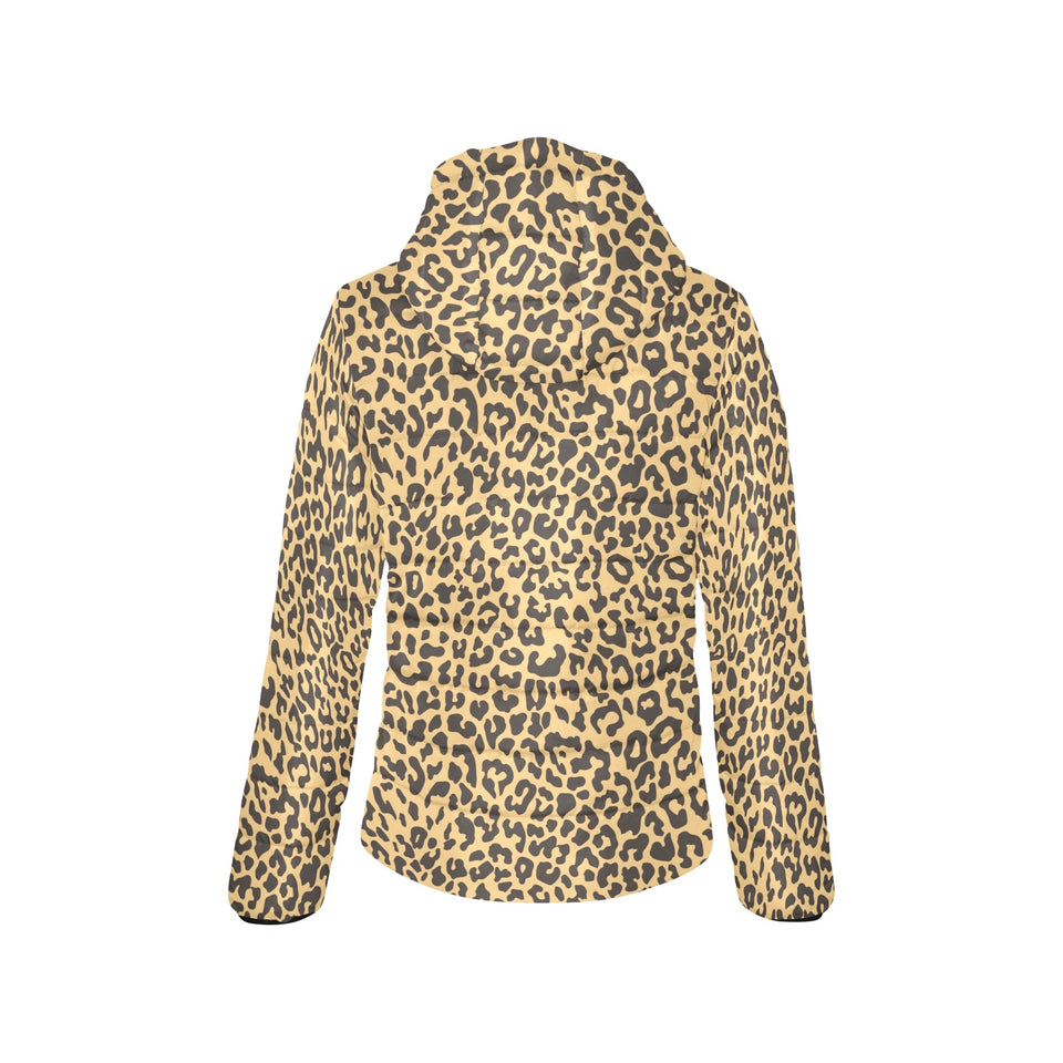 Leopard skin print Women's Padded Hooded Jacket