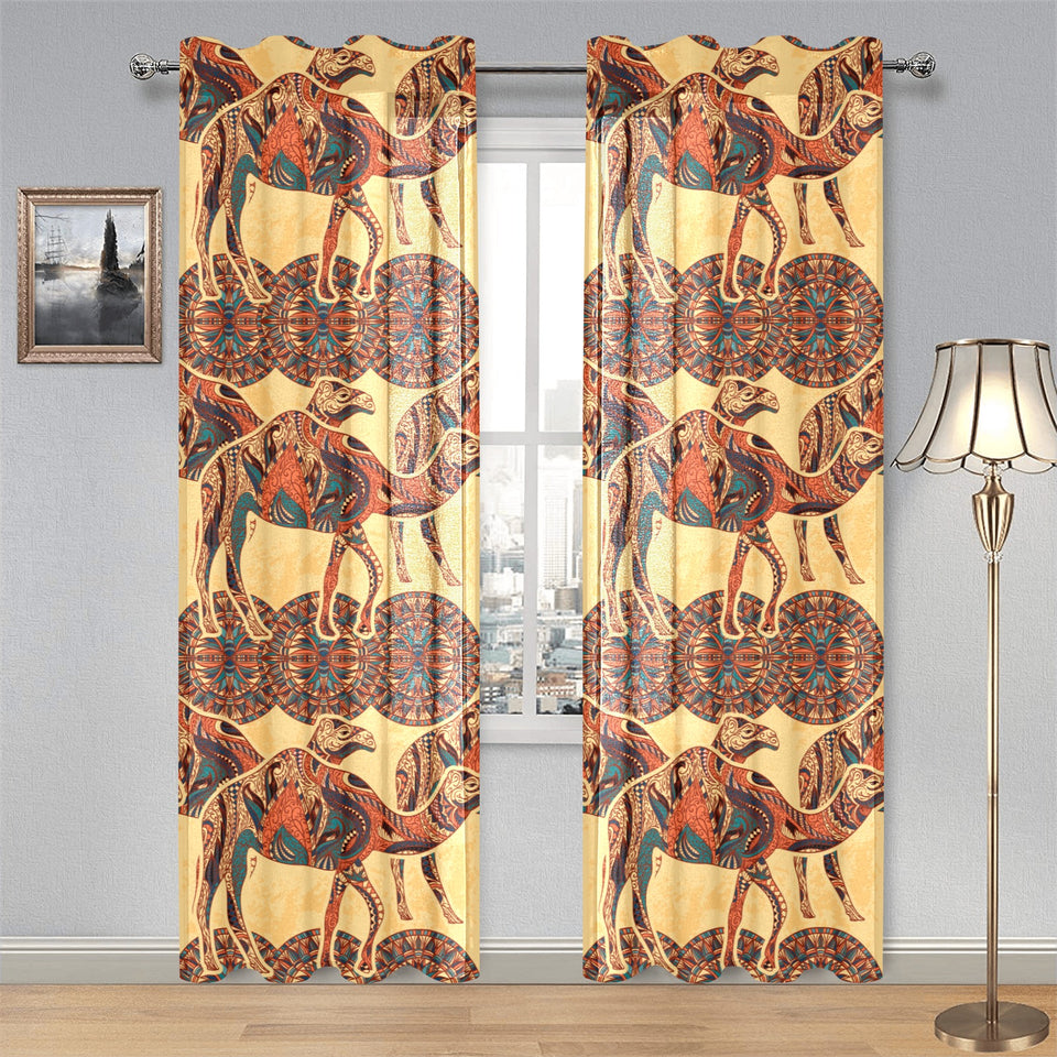 Camel polynesian tribal design pattern Gauze Curtain