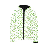Green Peas Pattern Print Design 04 Kids' Boys' Girls' Padded Hooded Jacket