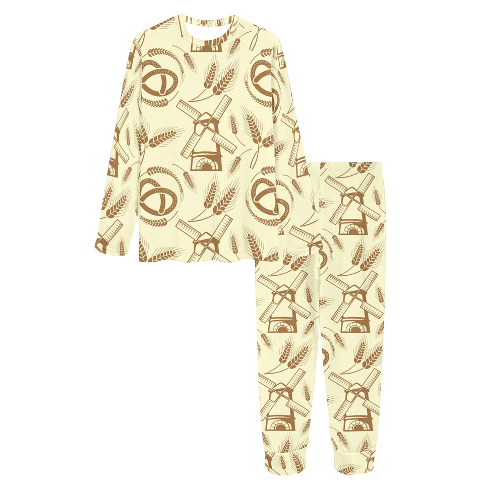 Windmill Wheat pattern Women's All Over Print Pajama Set