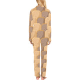 Bread Toast Pattern Print Design 04 Women's Long Pajama Set