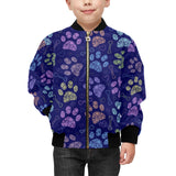 Dog Paws Pattern Print Design 02 Kids' Boys' Girls' Bomber Jacket