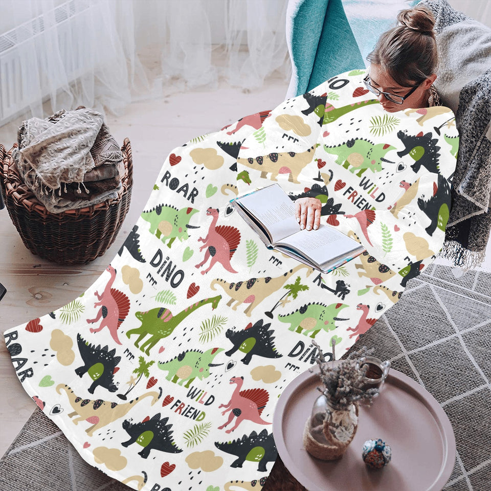 Cute dinosaurs pattern Blanket Robe with Sleeves