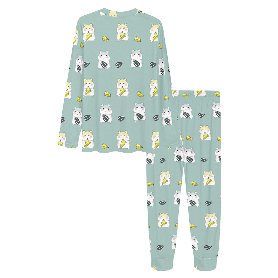 Cute hamster cheese pattern Women's All Over Print Pajama Set